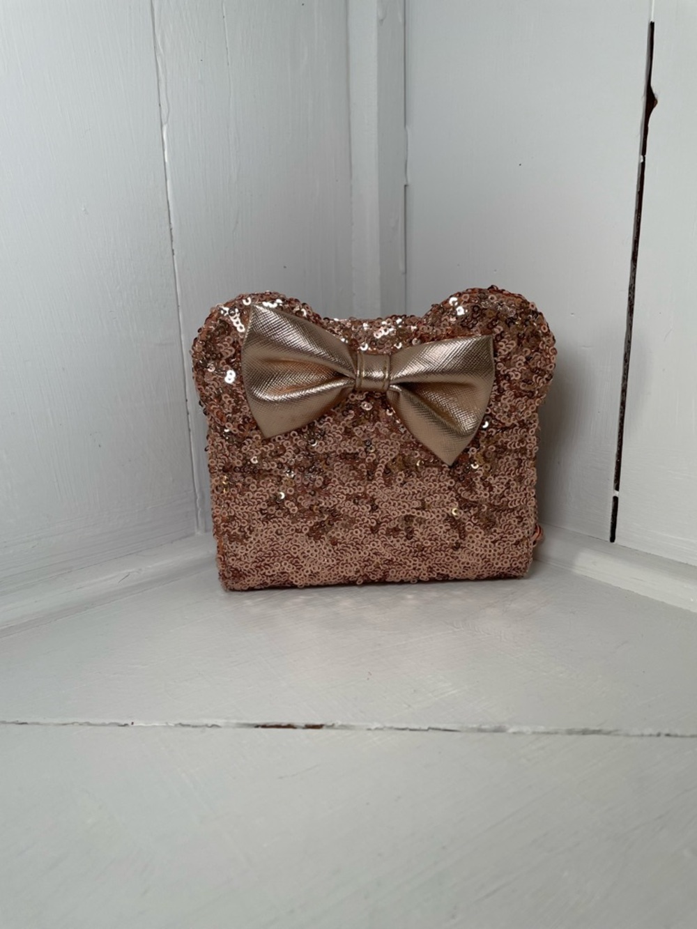 Sequin Bow Disney parks lounge fly mini wallet